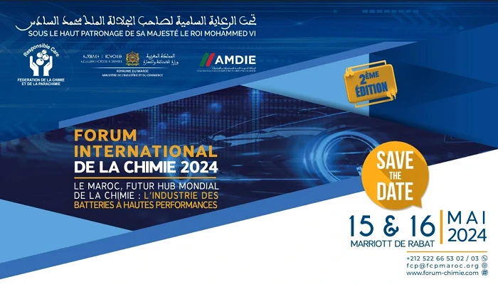 Industrie chimique : La 2ème édition du Forum International de la Chimie, les 15 et 16 mai à Rabat