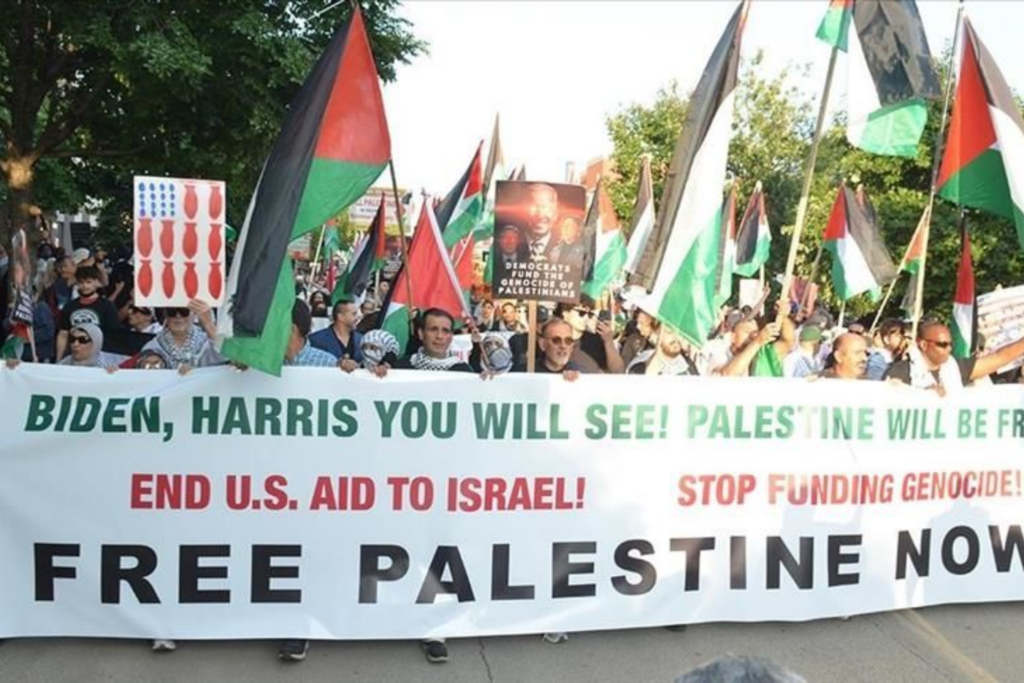 Des propalestiniens battent le pavé à Chicago : La question palestinienne domine les présidentielles US
