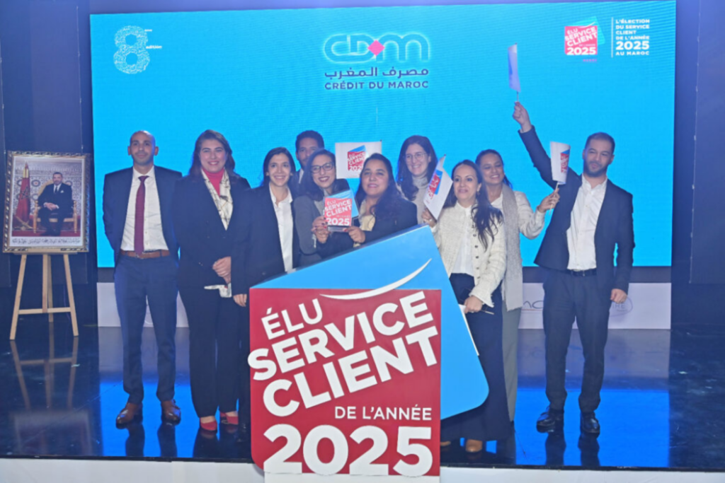 Consécration : Pour la deuxième année consécutive, Crédit du Maroc, élu service client de l’année 2025