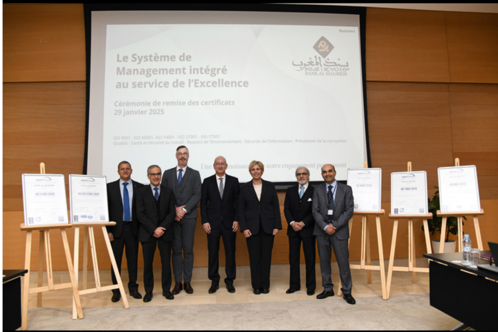 Consécration : Systèmes de management. Bank Al-Maghrib décroche la certification ISO