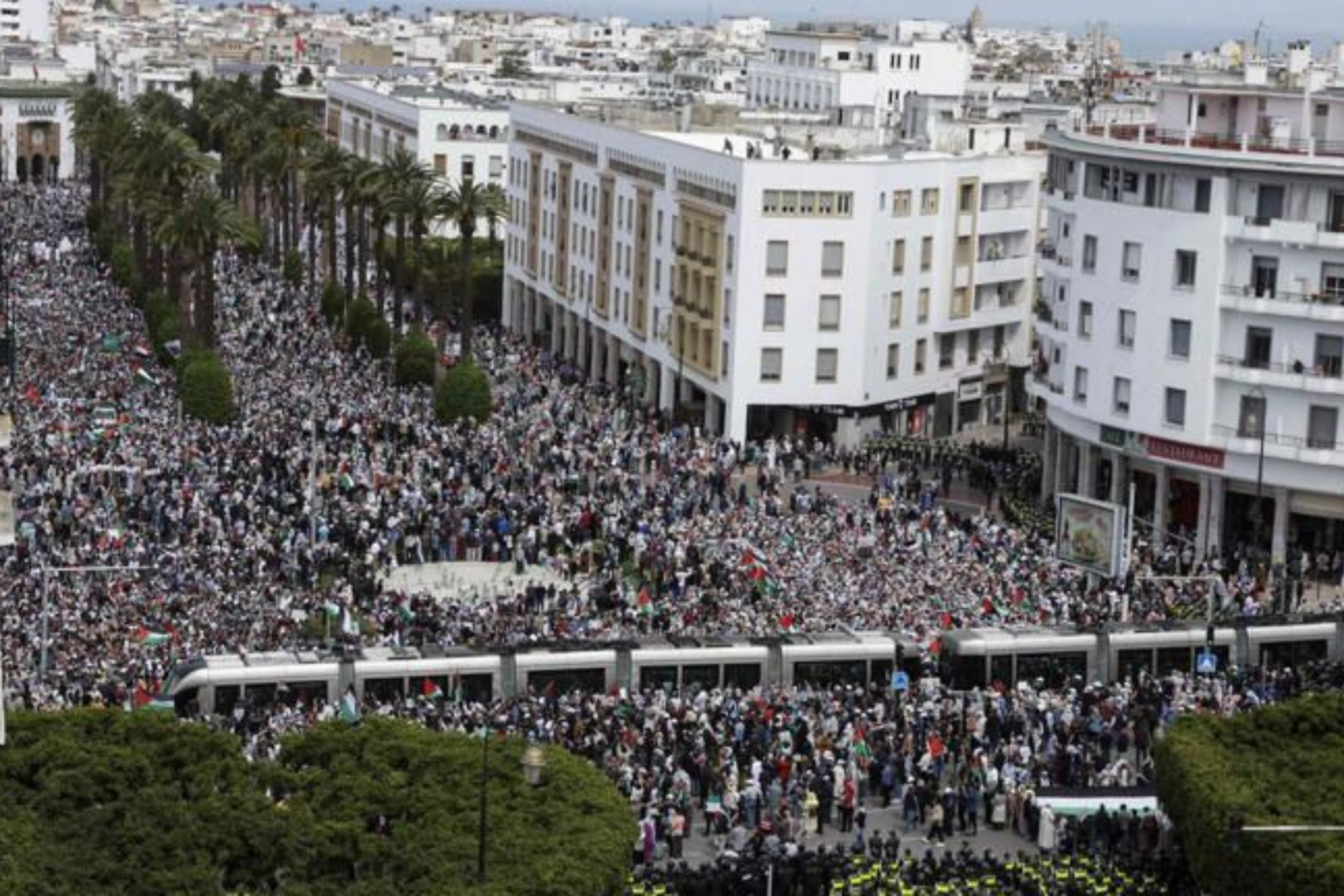 Un million de Marocains ont marché, à Rabat, pour les Palestiniens : A Tétouan, une manifestation contrariée...